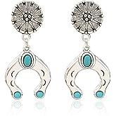 Western Jewelry Turquoise Earrings for Women Silver Western Earrings Country Concert Outfits for Women Cowboy Chic Rodeo Outfit Shirts Dress Accessories