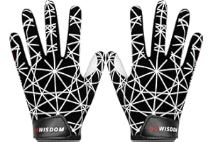 DUFFOBAN Kids Football Gloves, Youth Football Receiver Gloves Excellent Grip with Sticky Silicone, Anti-Slip Elastic Breathable, Best Gift for Boys Girls