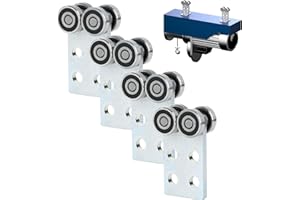 Fuperoo 2 Wheel Trolleys Rollers.Bearing Trolley Assembly.The top of The Trolley has Room for Set Screws, Allowing The use of a 1-5/8" high Strut Channel
