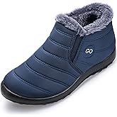 HARENCE Snow Boots for Women Winter Boot with Comfortable Warm Fur Lined Ankle Booties Outdoor Slip On Waterproof Short Boots