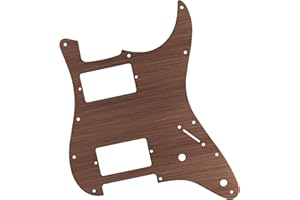 ZHRMZHG HH Metal Guitar Pickguard 11 Hole with Covered Humbucker 2-Pot Layout - for Fender Squier Strat Style Electric Guitar Stainless Steel(Red copper)