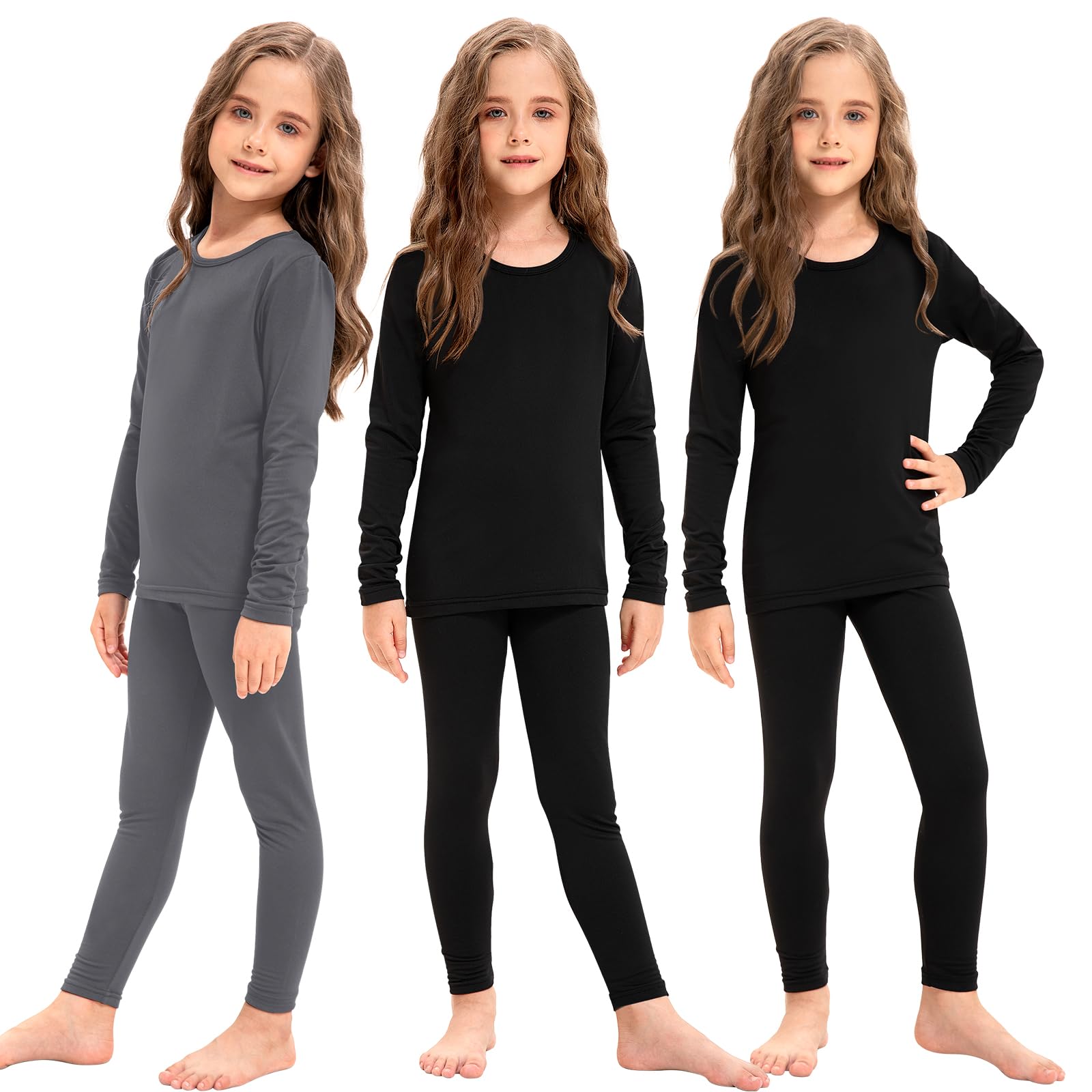 Silkfly 3 Set Girls Thermal Underwear Soft Winter