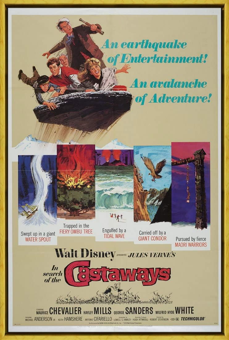 Berkin Arts Framed Movie Poster Giclee Print On Canvas-Film Poster Reproduction Wall Decor(in Search of The Castaways 3) #XLK