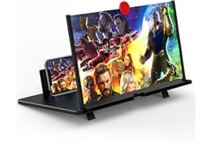 FANLORY 14" Screen Magnifier for Cell Phone,3D Magnifying Projector Screen Enlarger Expander for Movies, Videos, and Gaming, Foldable Phone Stand with Screen Amplifier, Compatible with All Smartphones