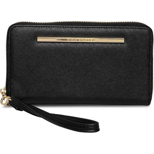 Steve Madden BZIP-WEB Wallet Wristlet (BLACK): Handbags
