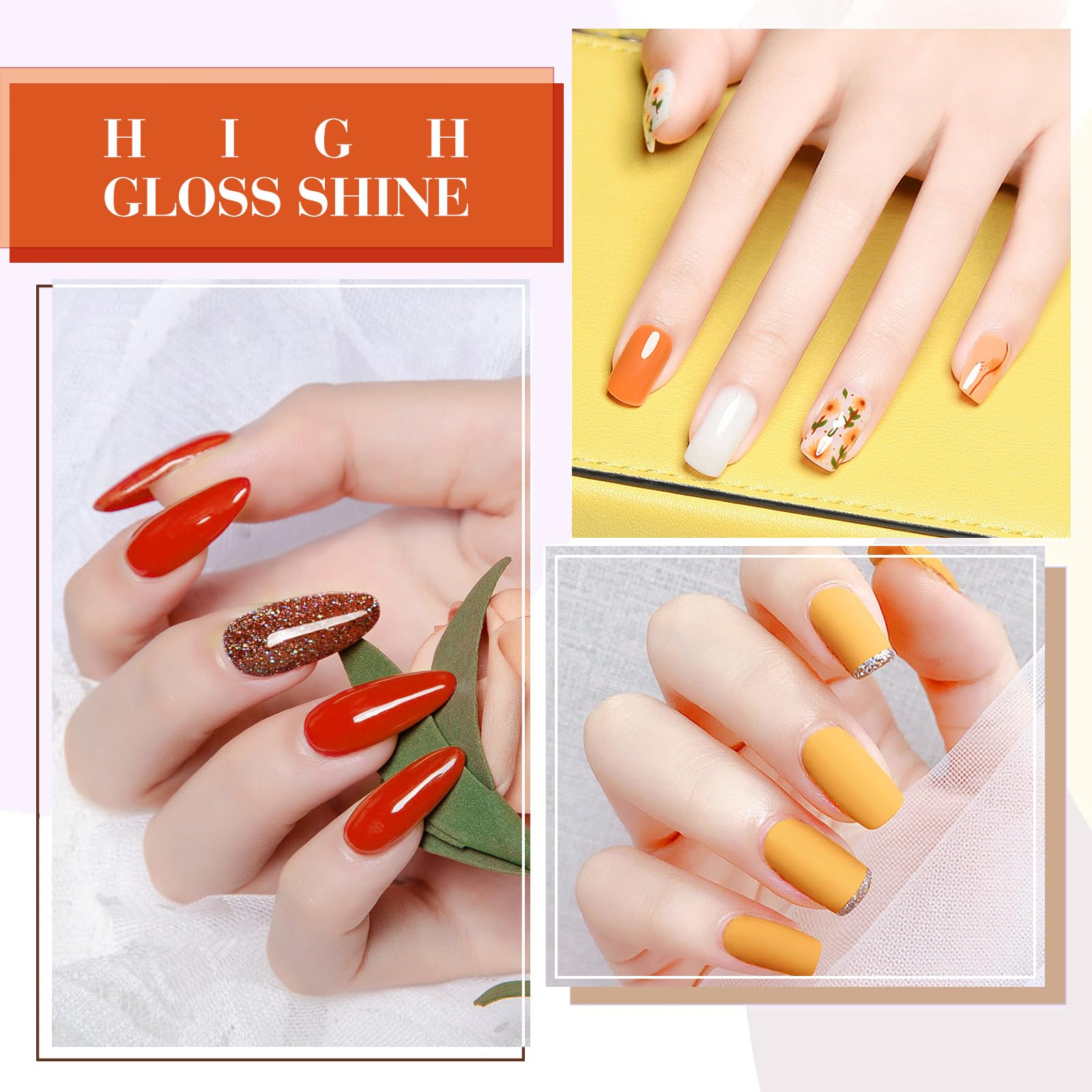 CANNI 6Pcs 9ml Yellow Fall Gel Nail Polish Set- Orange Red Yellow Fall Colors Gel Polish Kit DIY at Home Salon Christmas New Year's Gifts for Girls - Image 4
