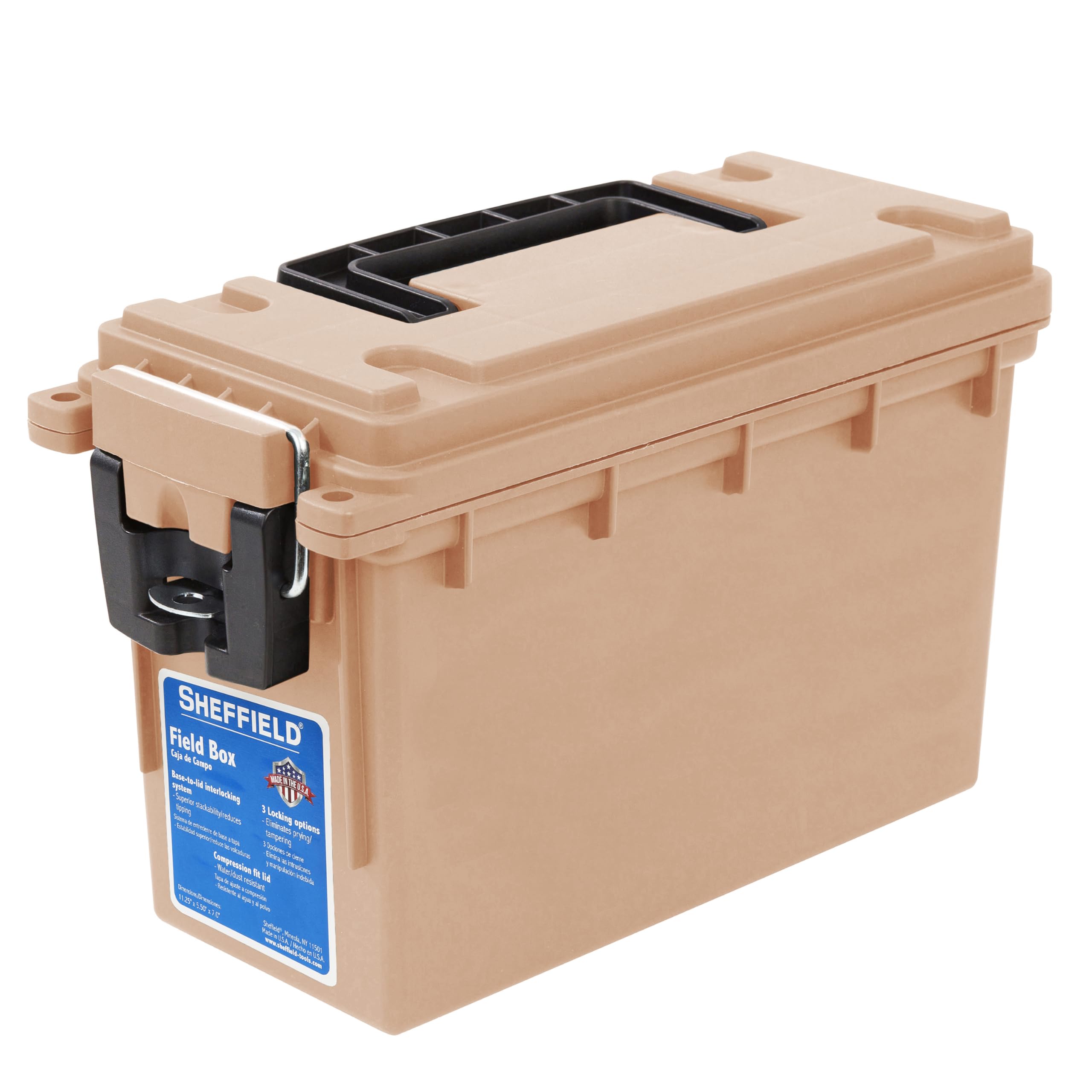 thumbnail image 2 of Sheffield .30 Cal Stackable Ammo Storage Field Box – Made In USA, Lockable, Sealed 2 of 3