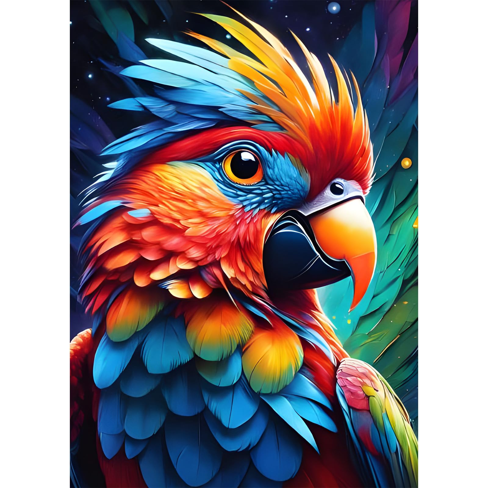 EOBROMD Parrot Diamond Painting Kit for Adults - 5D Full Round Drill Crystal Rhinestone Art Craft - Animal Diamond Art for Home Decor Gifts 30x40cm