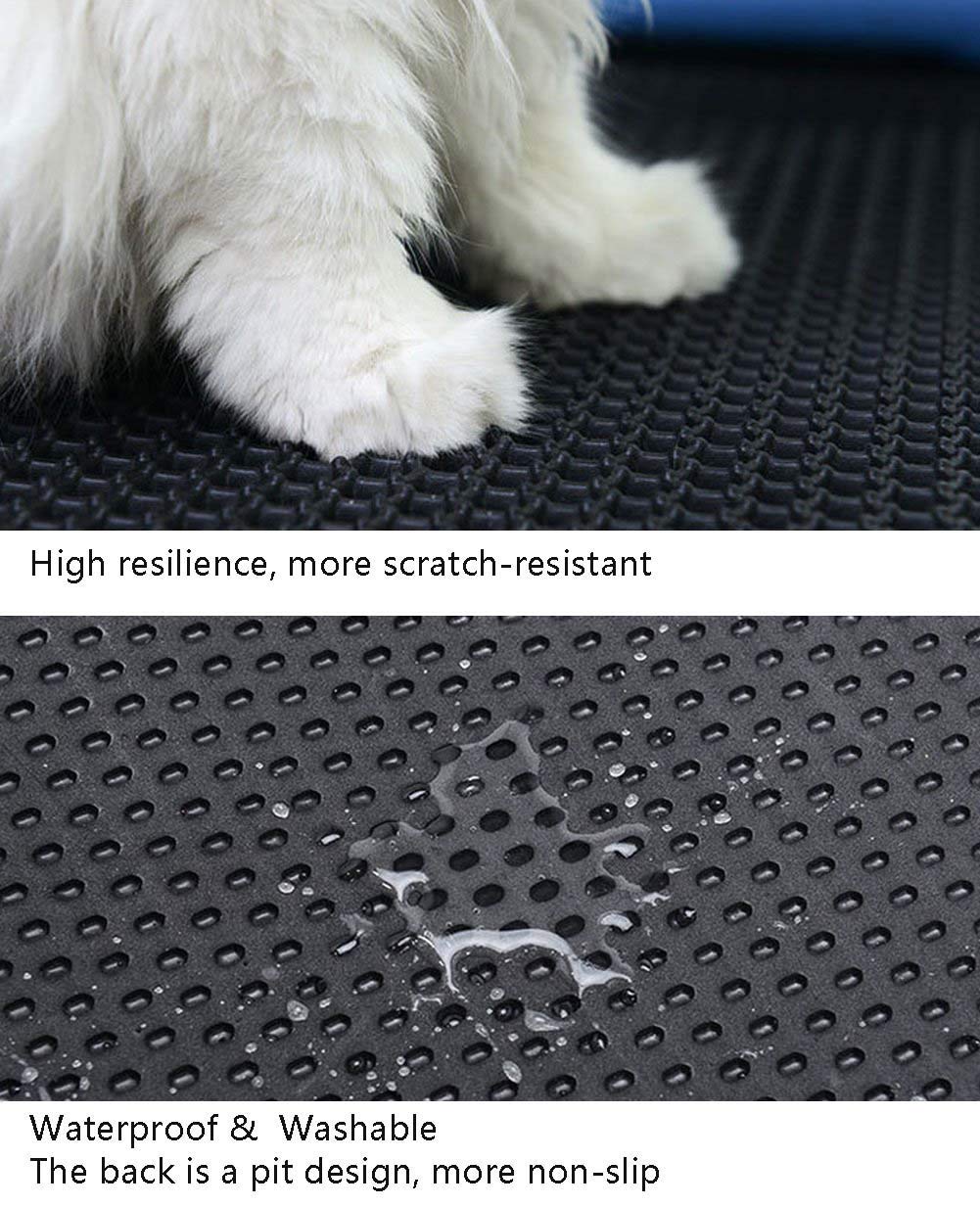 SPOMR Cat Litter Mat Litter XL Double Layer Honeycomb Cat and Dog Litter Trapper with Waterproof Base Layer/Large Litter Mat/EVA Foam Rubber - Cats Litter Mat for Litter Box（26x25 in）