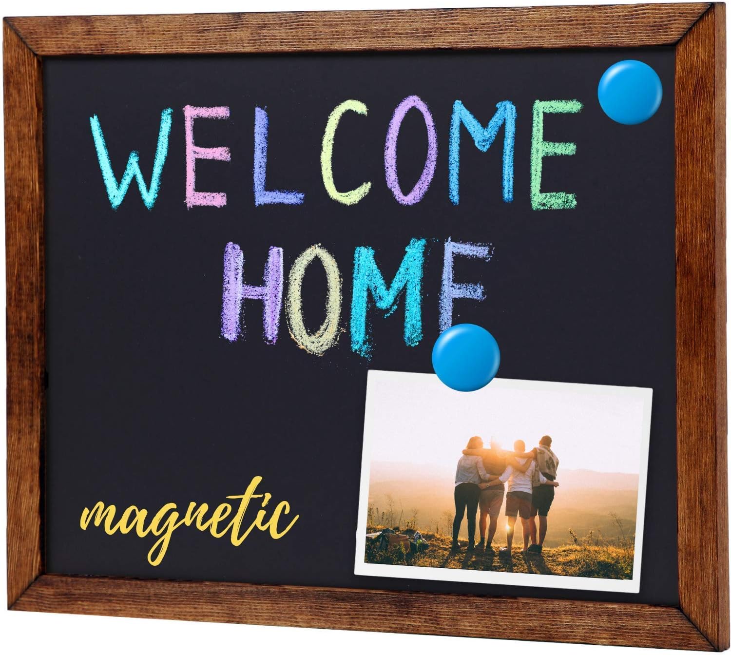 Premium Magnetic Decorative Hanging Chalkboard with Rustic Pine Wood, Use with Regular or Liquid Chalk, Non Porous Wall Blackboard for Home, Classroom, Office … (11 x 14) : Office Products