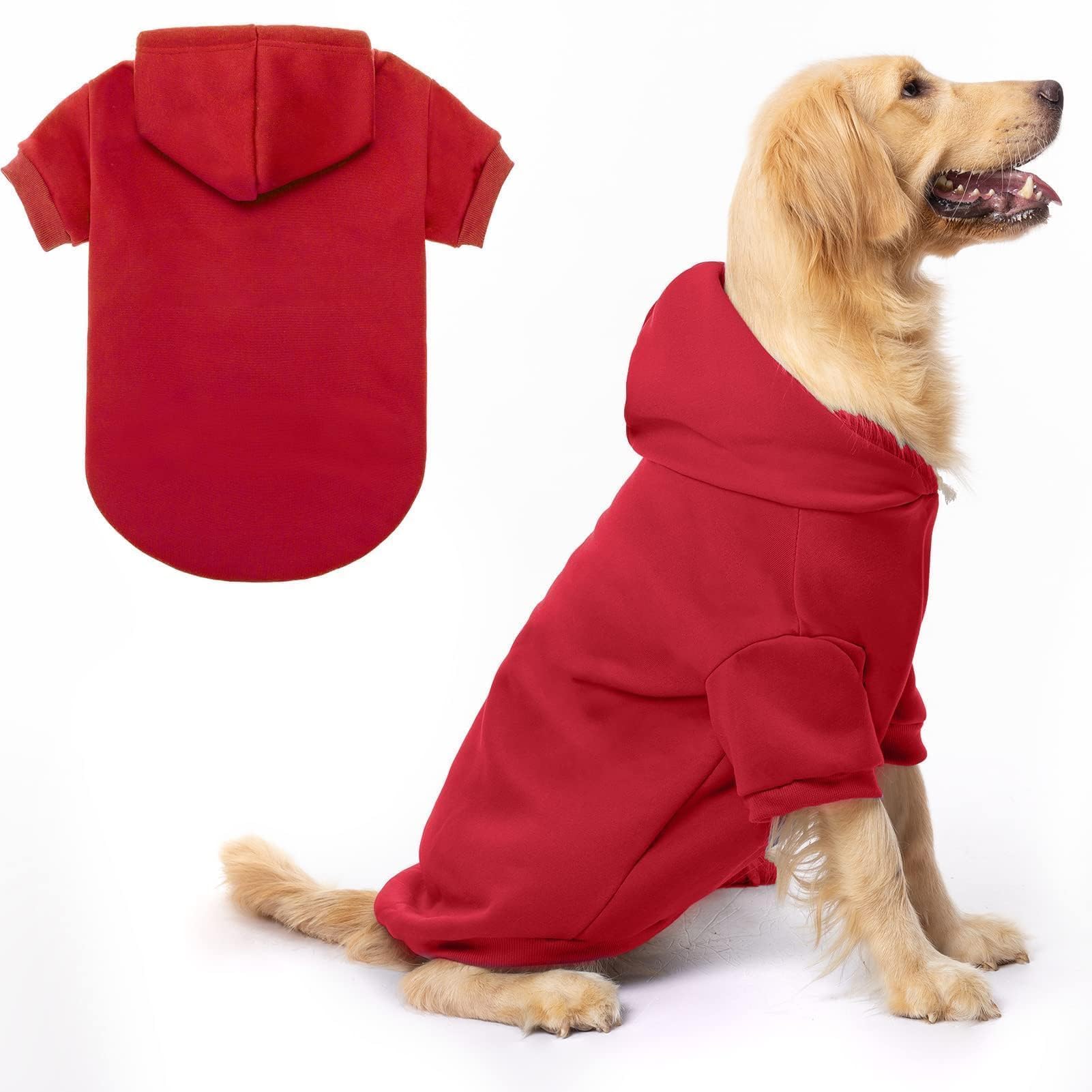 BINGPET Basic Dog Hoodie - Pet Sweatshirt Dog Hoody Hooded Pullover Jumpers Outfits for Small Medium Large Dogs