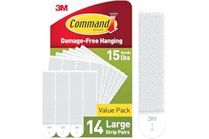Command Large Picture Hanging Strips, White, Holds up to 16 lbs, 14-Pairs, Easy to Open Packaging