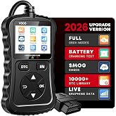XIAUODO OBD2 Scanner Car Code Reader Support Voltage Test Plug and Play Fixd Car CAN Diagnostic Scan Tool Read and Clear Engine Error Codes for All OBDII Protocol Vehicles Since 1996（Black）