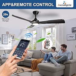 BvenuBigLite Ceiling Fan with Light Modern: 52 Inch