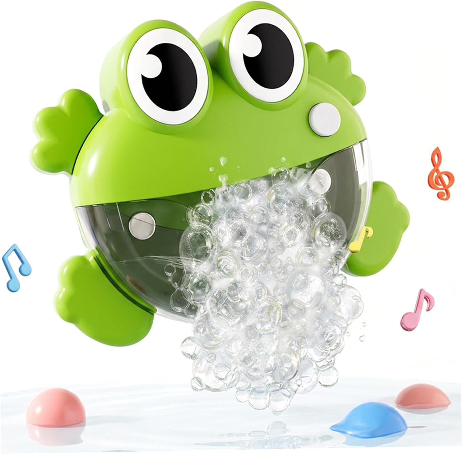 Bath Bubble Machine - One-Button Frog Bath Toy with Suction Cup, Fun Bathtub Toy for Toddlers & Kids, Green