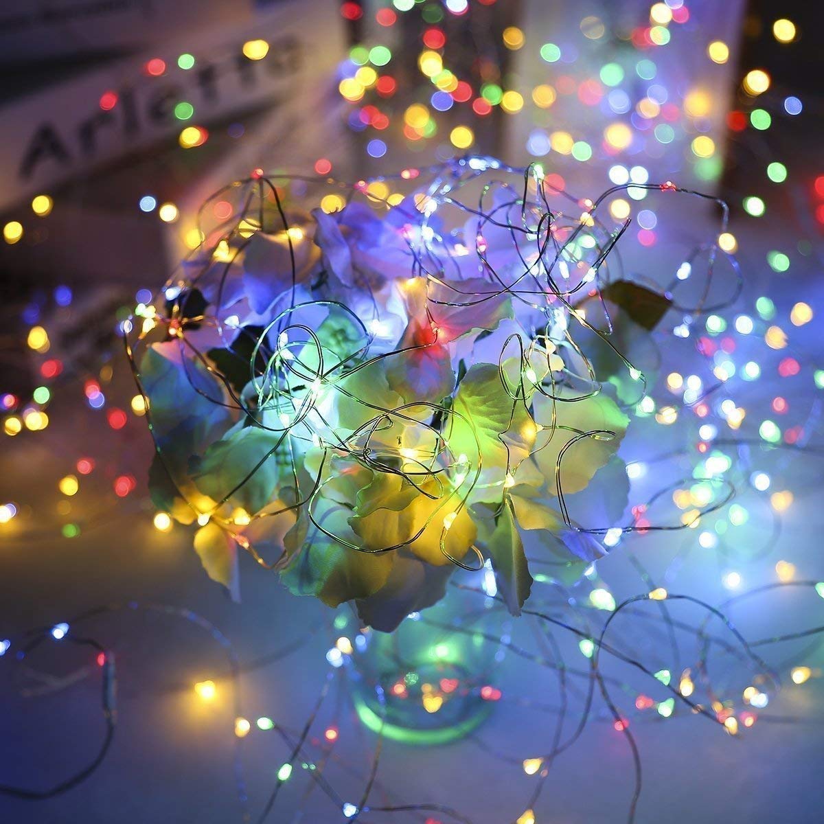 String Lights, ECOWHO 8 Modes 200 LED Fairy Lights with Remote Control, IP67 Waterproof Starry Lights for Garden Bedroom Party (Warm White)