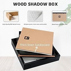 Muzilife 12x12 Shadow Box Picture Frame with Linen