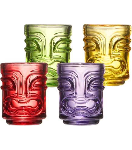 Island Home Light Green Ooga Shaka Tiki Shot Glass (4 Ct