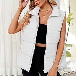 Century Star White Puffer Vest for Women's