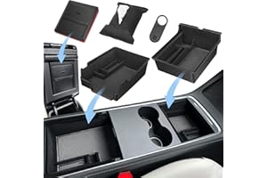 XINTUO 5Pcs 2023 Upgraded Center Console Organizer Tray Compatible for Tesla Model 3 Model Y Accessories 2023 2022 2021 Armrest Hidden Drawer Storage Box 1PC Webcam Cover 1PC Tissue Holder