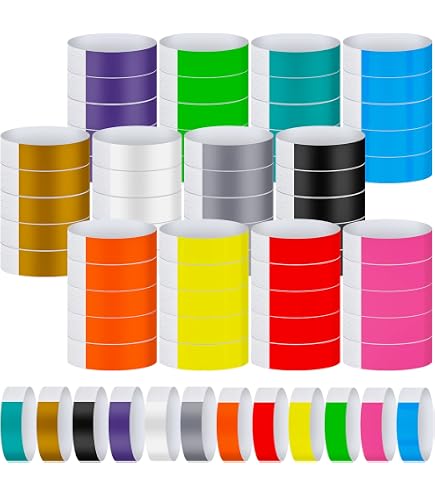 600 Counts Paper Wristbands Neon Wrist Bands Waterproof Hand Bands For