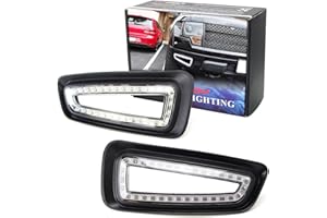 iJDMTOY Lower Bumper White LED Daytime Running Lights Compatible With 10-14 Ford Raptor SVT, Direct Fit on Bumper Opening, Powered by (66) 15W SMD LED Lights