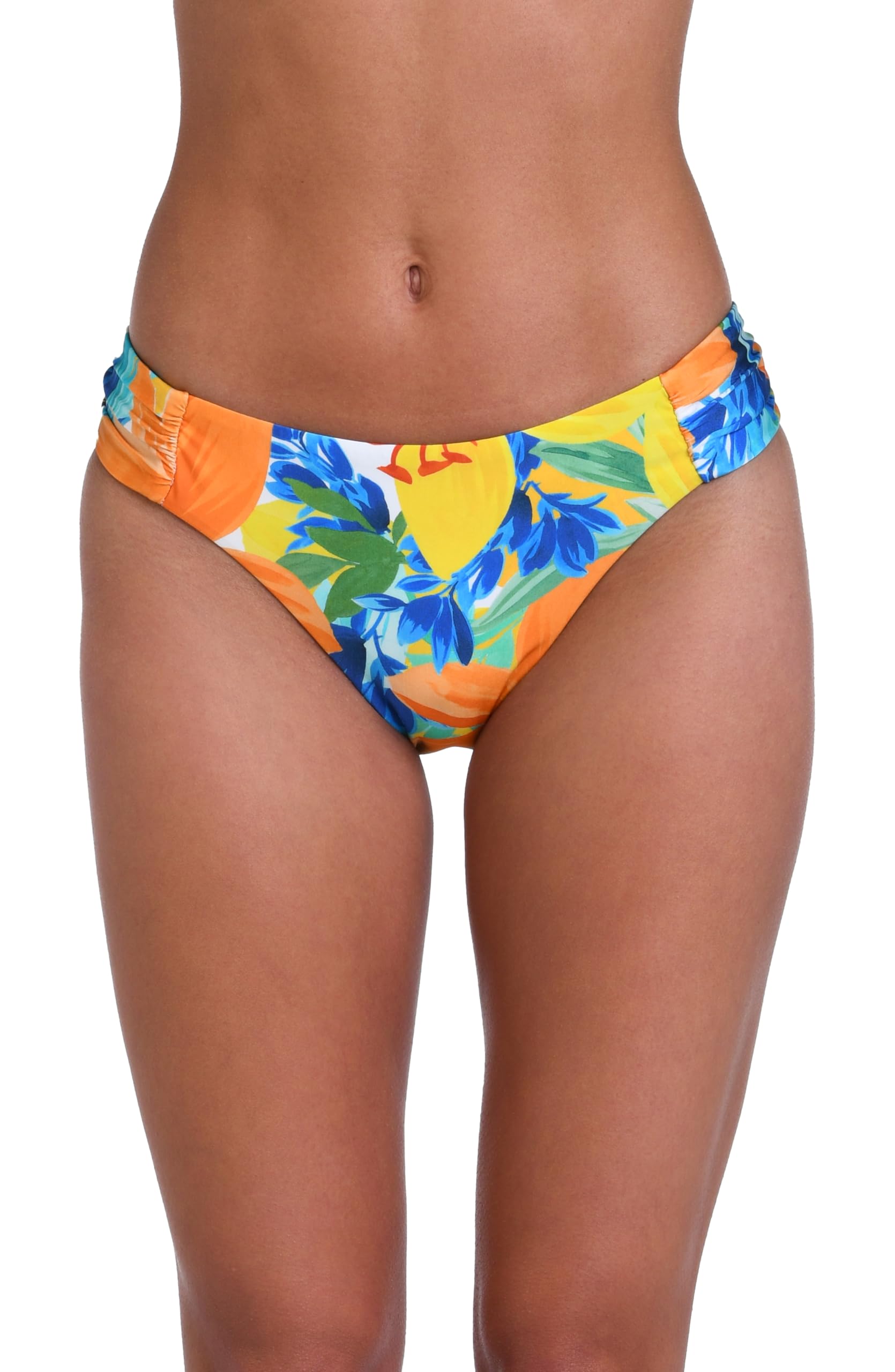 Sunshine 79 Women’s Standard Side Shirred Hipster Bikini Swimsuit Bottom, Multi//Summertime Vibes