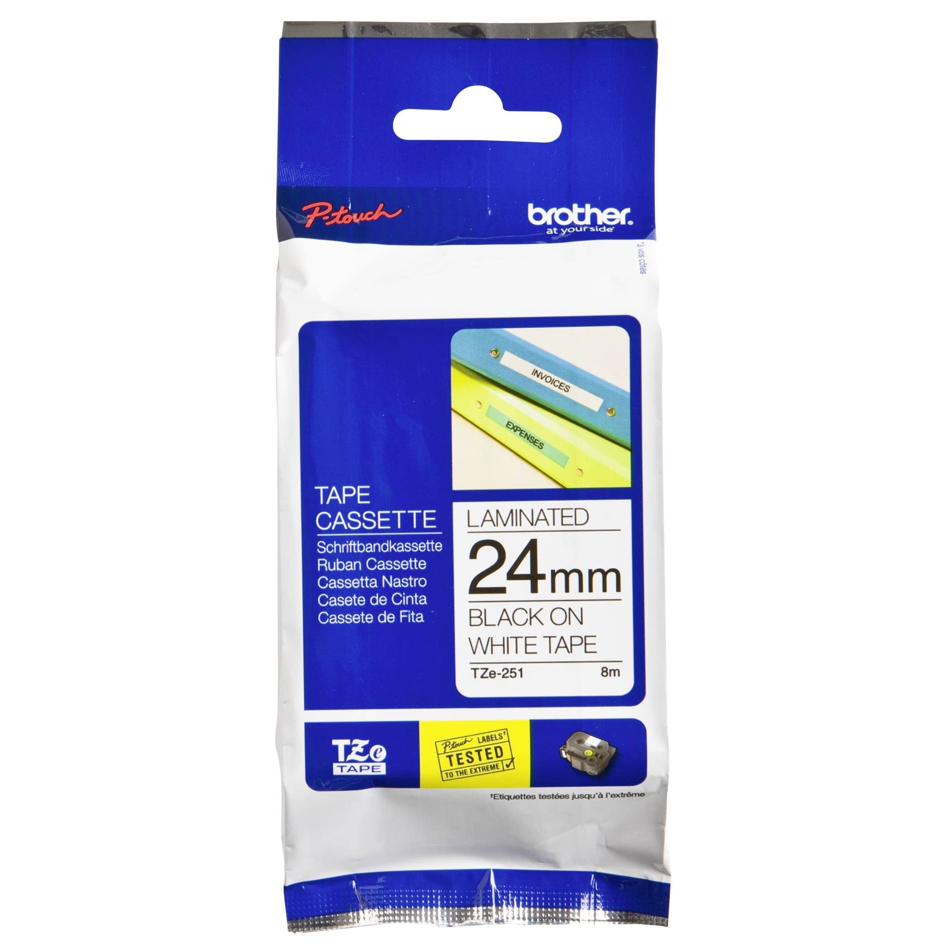 Brother TZ251 - Laminated tape - black on white - Roll (2.4 cm x 8 m) - 1 pcs.