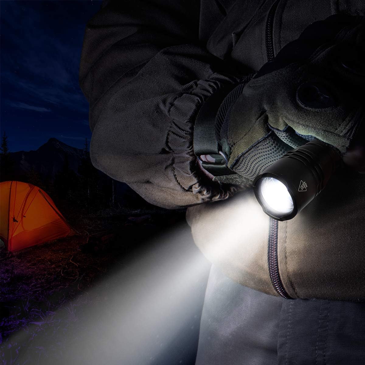 GearLight TAC LED Tactical Flashlight [2 PACK] - Single Mode, High Lumen, Zoomable, Water Resistant, Flash Light - Camping, Outdoor, Emergency, Everyday Flashlights with Clip - - 