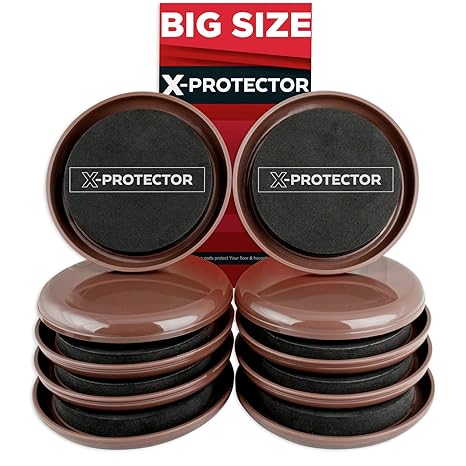 Furniture Sliders For Carpet X-PROTECTOR - BEST 8-Pack 4 3/4 inch Heavy