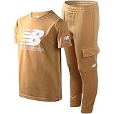 New Balance Boys Sweatpants Set - 2 Piece Pullover Boys Shirts Graphic Tee & Athletic Jogger Pants Youth Kids Activewear Set