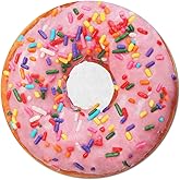 Realistic Donut Blanket, Thermal Towel Blanket Lightweight and Soft Flannel Novelty Decorative Perfectly Round Fuzzy on Bed Couch Chair for Kids (Pink Donut, 60")