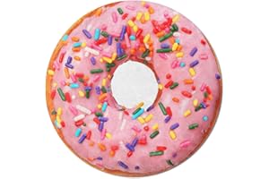 INNOLITES Realistic Donut Blanket, Thermal Towel Blanket Lightweight and Soft Flannel Novelty Decorative Perfectly Round Fuzzy on Bed Couch Chair for Kids (Pink Donut, 60")