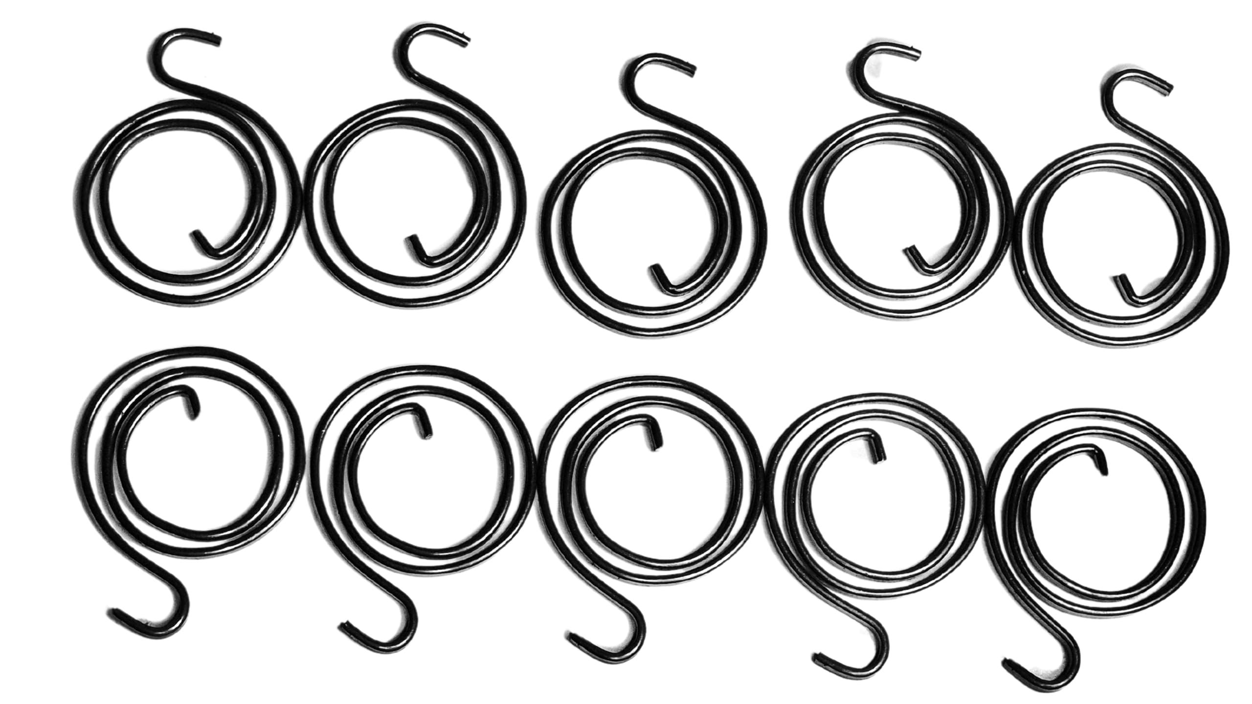 Door Handle Springs, Replacement Internal Coil Repair Spring Black zinc Coating (2.5 Turns x 2.5mm Thickness, Set of 10)
