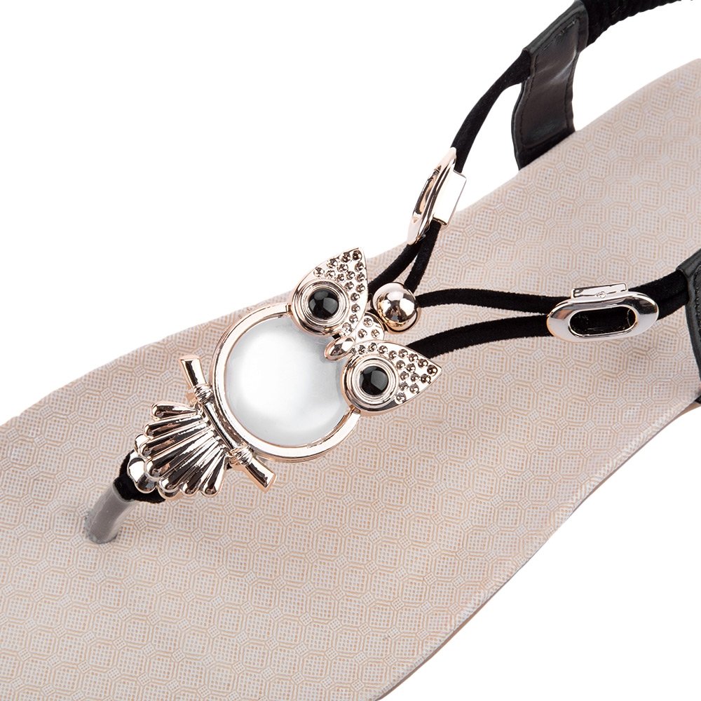 hannea bohemia ladies owl rhinestone beach flip-flop