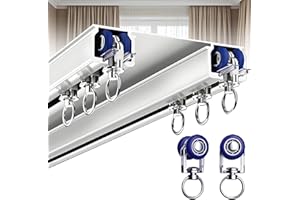 KIZYRQ Ceiling curtain track, heavy duty curtain track, double row track in three colors and multiple sizes, suitable for bedroom/living room/window/hotel, room divider track (4.3m(14.1ft)