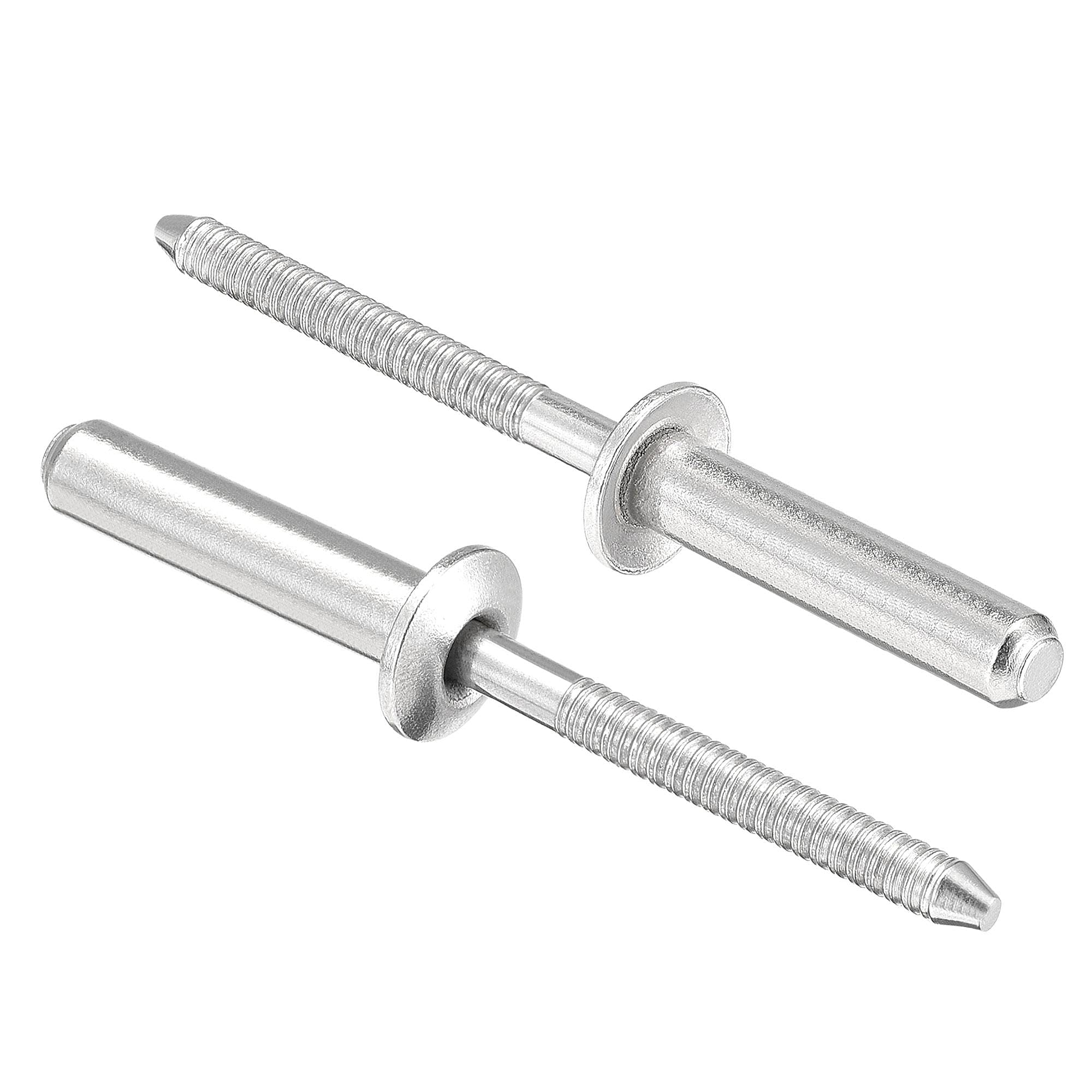 sourcing map Blind Rivets, 304 Stainless Steel Pull Rivets Core Decoration Rivets 4.8mm Diameter 25mm Grip Length Close End Silver Tone, 25pcs