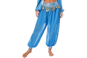 YOOJOO Women Belly Dance Costume Pants Sequin Shiny Harem Yoga Pants Bloomers Arabic Halloween Trousers