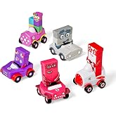 hand2mind Numberblocks Six to Ten Mini Vehicles | Race Car Toys, Preschool Math Counting Toys, Action Figure Set, Numbers for Toddlers, Small Figurines, Toddler Activities