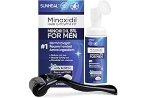 SUNHEAL 5% Minoxidil Foam Hair Growth Kit, Minoxidil Foam for Hair & Beard Growth, Minoxidil for Men Foam, Minoxidil for Women Hair Growth, Minoxidil 5 Percent Hair Regrowth for Men and Women 60ml.
