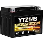 Daakmax YTZ14S 12V 11.2Ah AGM Sealed Motorcycle Battery, Maintenance-Free, Compatible with Honda, Yamaha, BMW Motorcycles &amp; Scooters