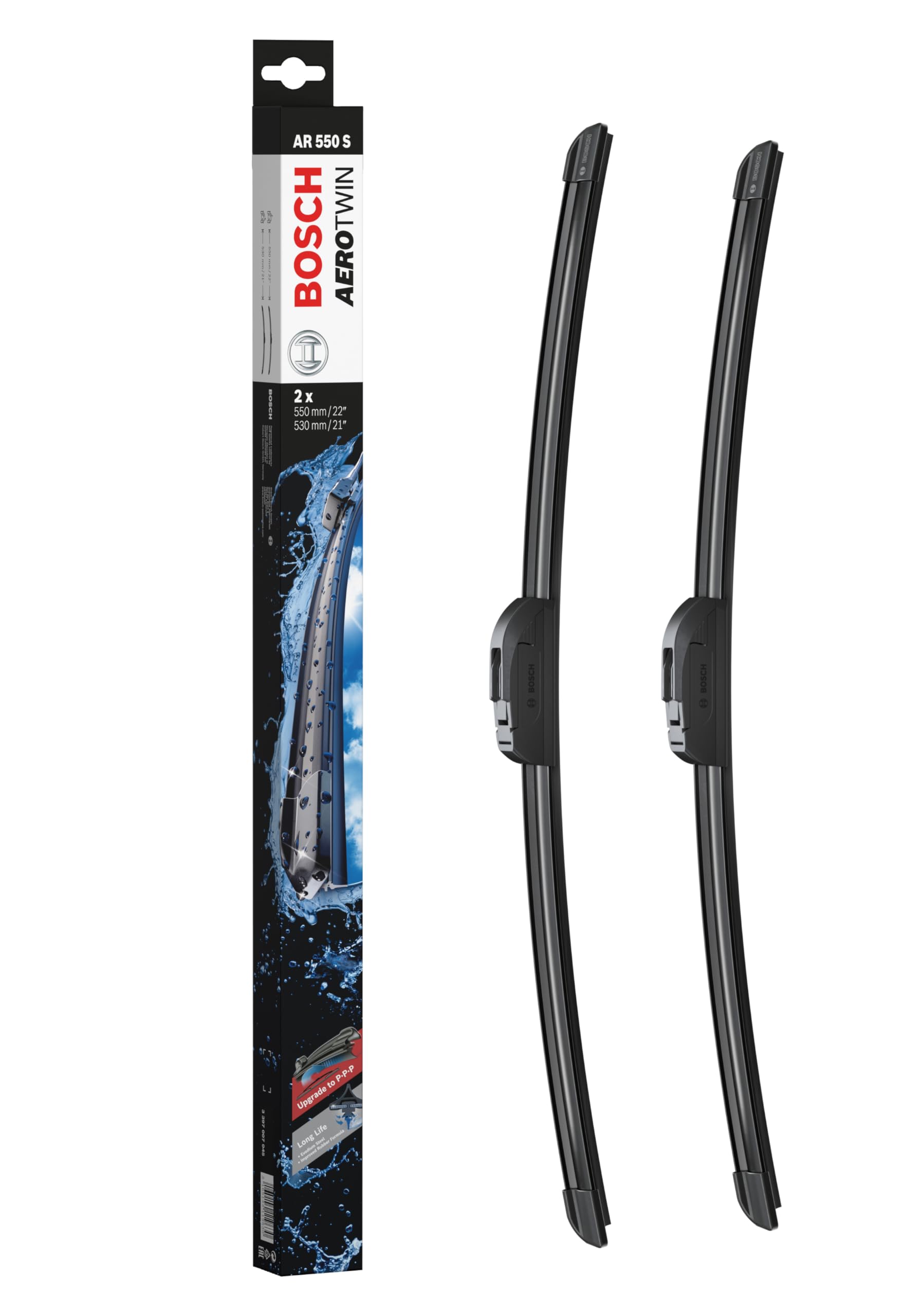 Bosch Wiper Blade Aerotwin AR550S, Length: 550mm/530mm − Set of Front Wiper Blades