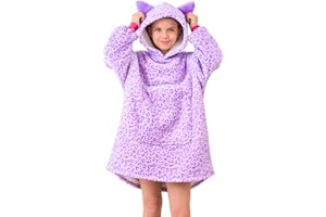 FZOSM Unicorn Wearable Blanket Hoodie for Girls Unicorn Oversized Hoodie for Kids
