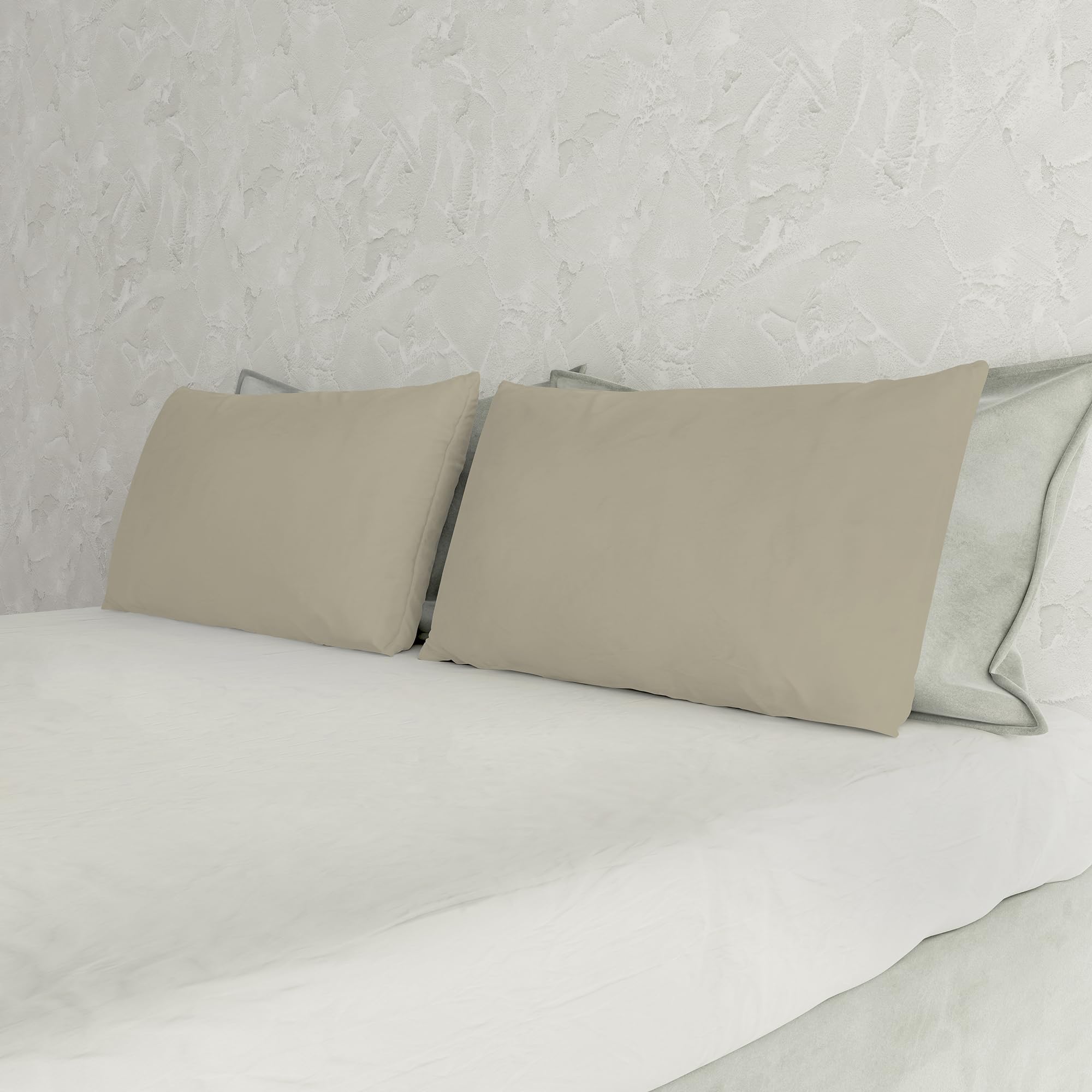 Italian Bed Linen Max Color couple of plain color pillowcases
