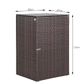 CASARIA Wheelie Bin Hideaway 240L Brown Poly Rattan Garden Shield view 7