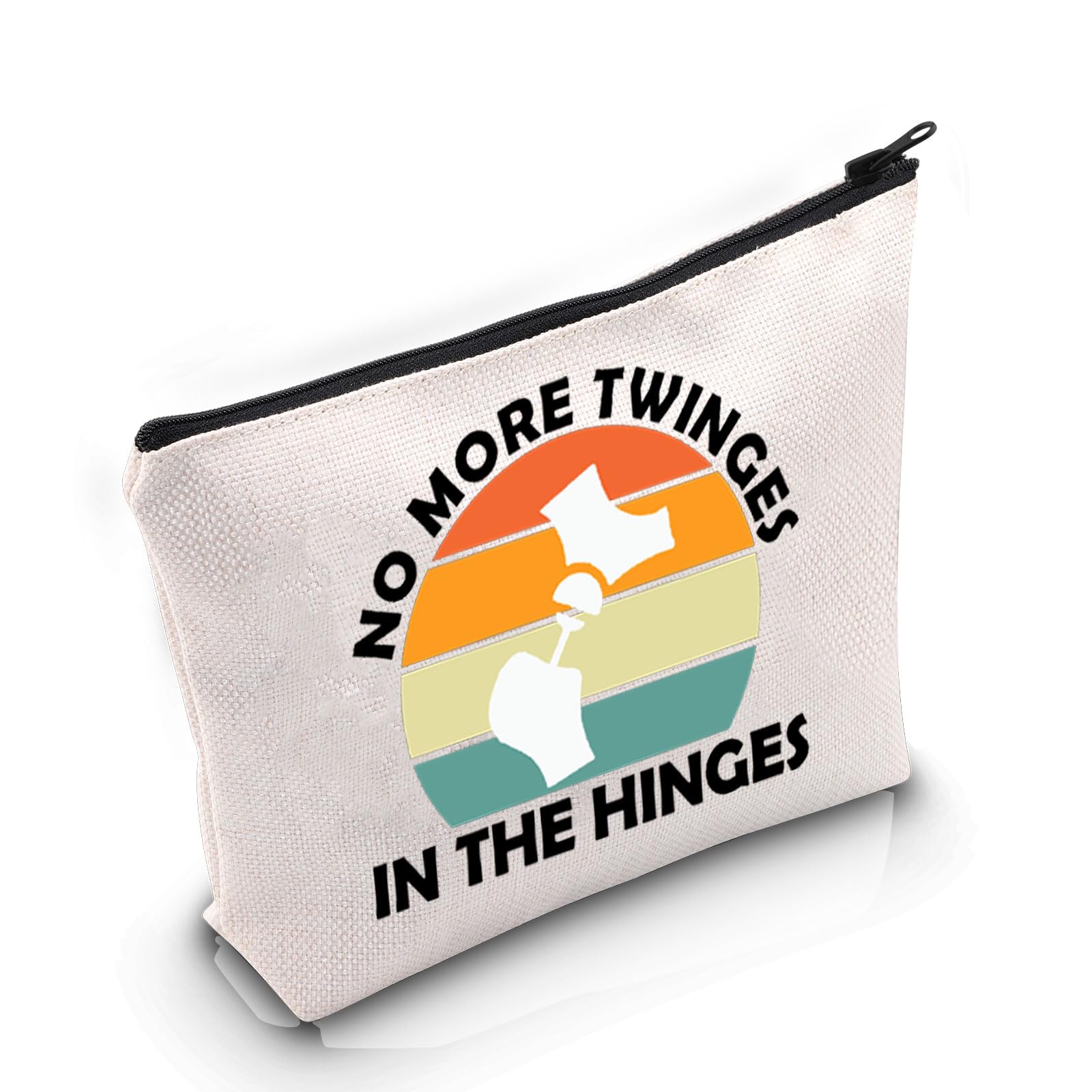 PYOUL Hip Replacement Gift No More Twinges in The Hinges Makeup Bag Hip Surgery Cosmetic Bag Get Well Soon Gift (in The Hinges Bag)