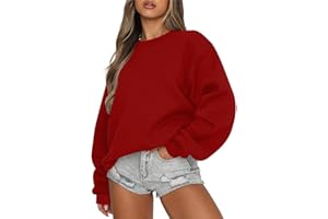 Numaller Oversized Sweatshirt for Women Crewneck Cute Sweatshirts Loose Fit Fall Hoodies Drop Shoulder Fleece Pullover