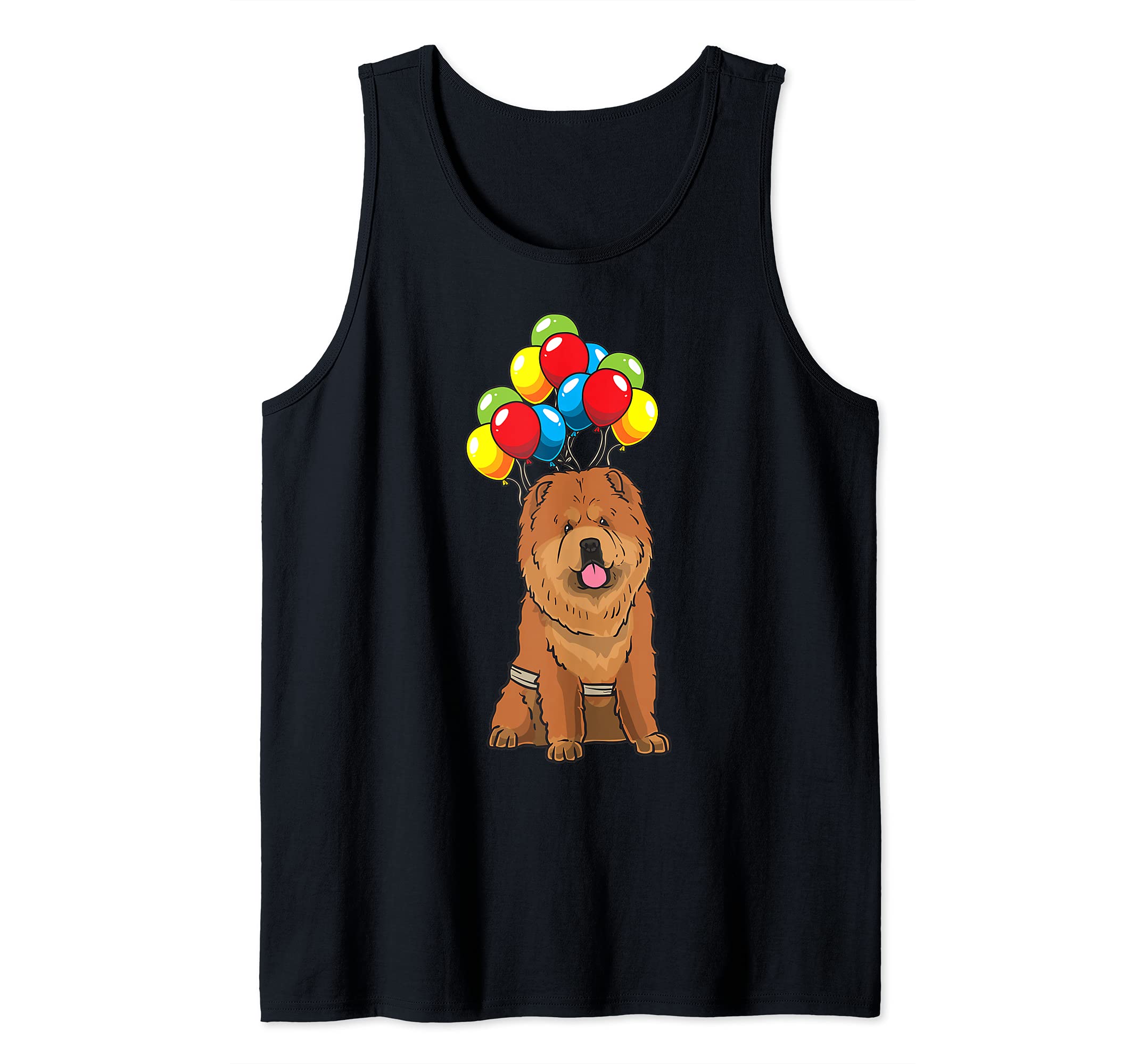Funny Chow Chow Dog With Balloons Tank Top