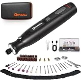 HARDELL Mini Cordless Rotary Tool for 3D Printer Sanding with 360 LED Light | 5 Speed 5000-18000RPM, 2000mAh 70pcs Kit, Power Rotary Tools for Sanding Polishing Cutting Carving DIY and Craft Projects