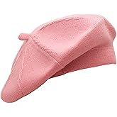 Wheebo French Beret Hat, Reversible Solid Color Beret Cap for Womens Girls Lady Adults